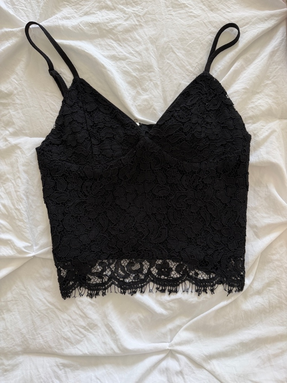 Forever 21 Black Lace Cropped Camisole